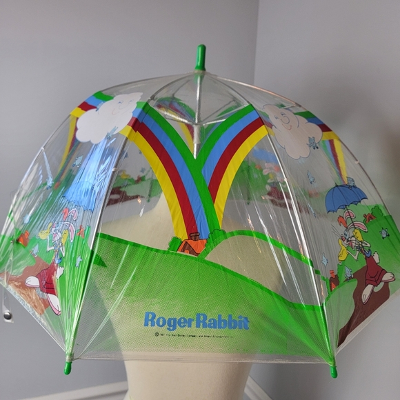 WHO FRAMED ROGER RABBIT Disney Clear Vinyl Graphic Child's Collectible Umbrella - Picture 4 of 11